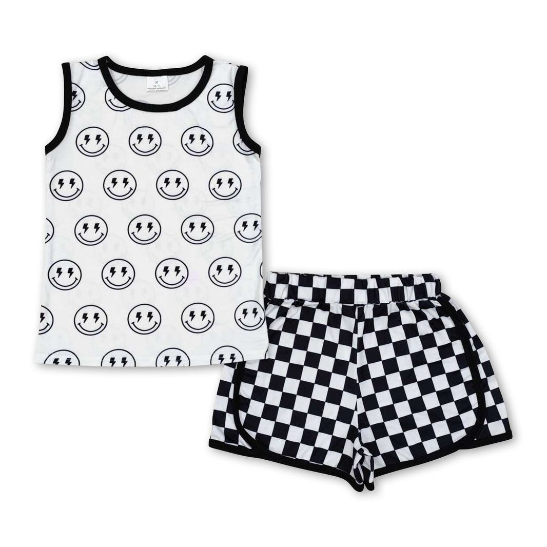 Ärmelloses Oberteil, karierte Shorts, Jungenkleidung