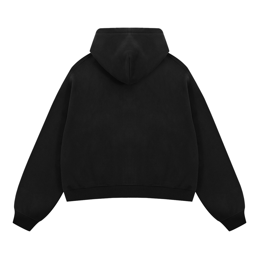 Basketball Cropped Boxy Zip Up Hoodie Unisex 380 GSM Cotton Ideal For Athleisure