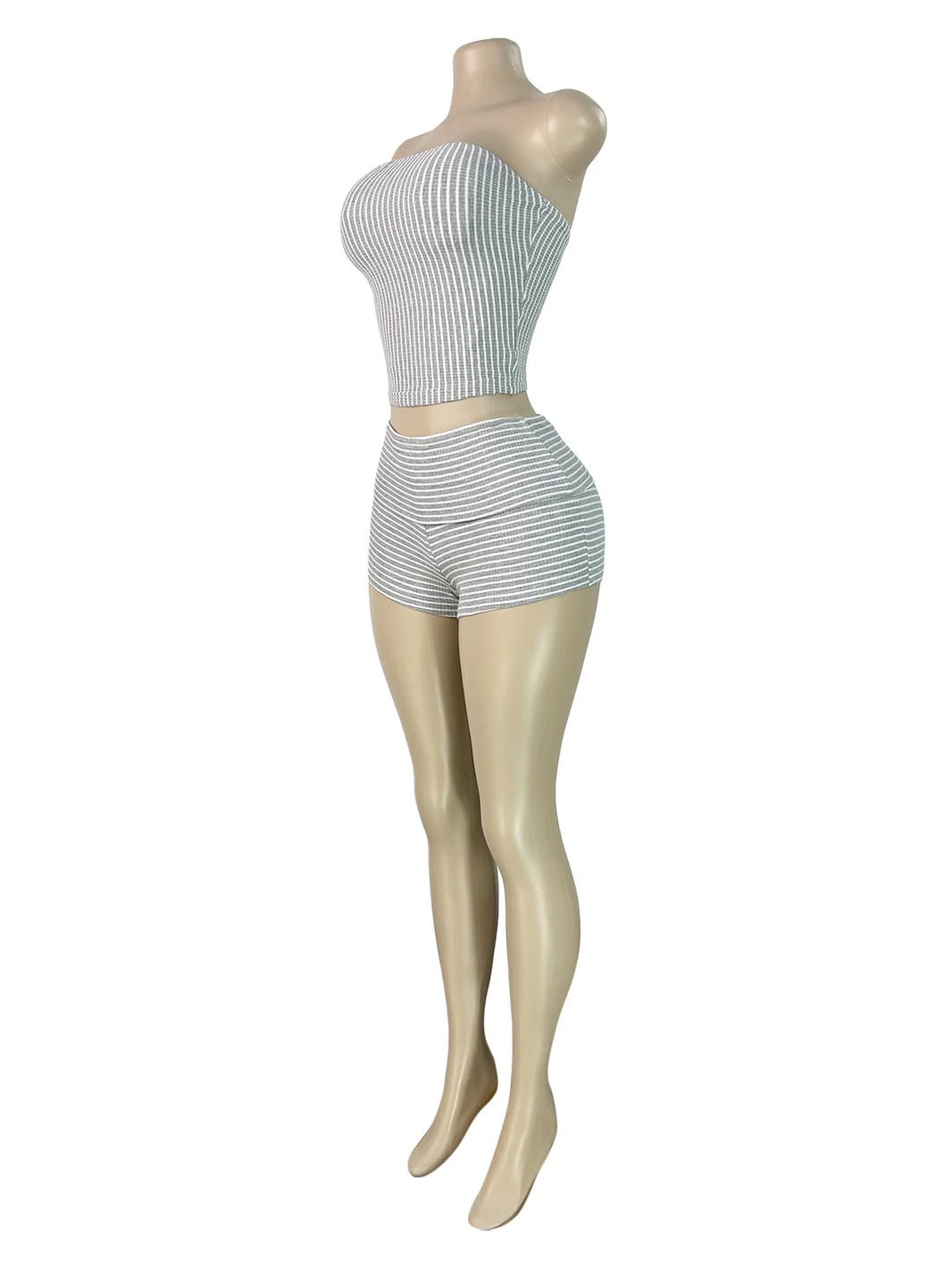 Striped Pattern Shorts Set