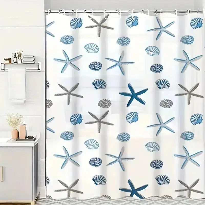 1PC Patterned PEVA Waterproof Shower Curtain – Bathroom Partition & Decorative Curtain Accessory