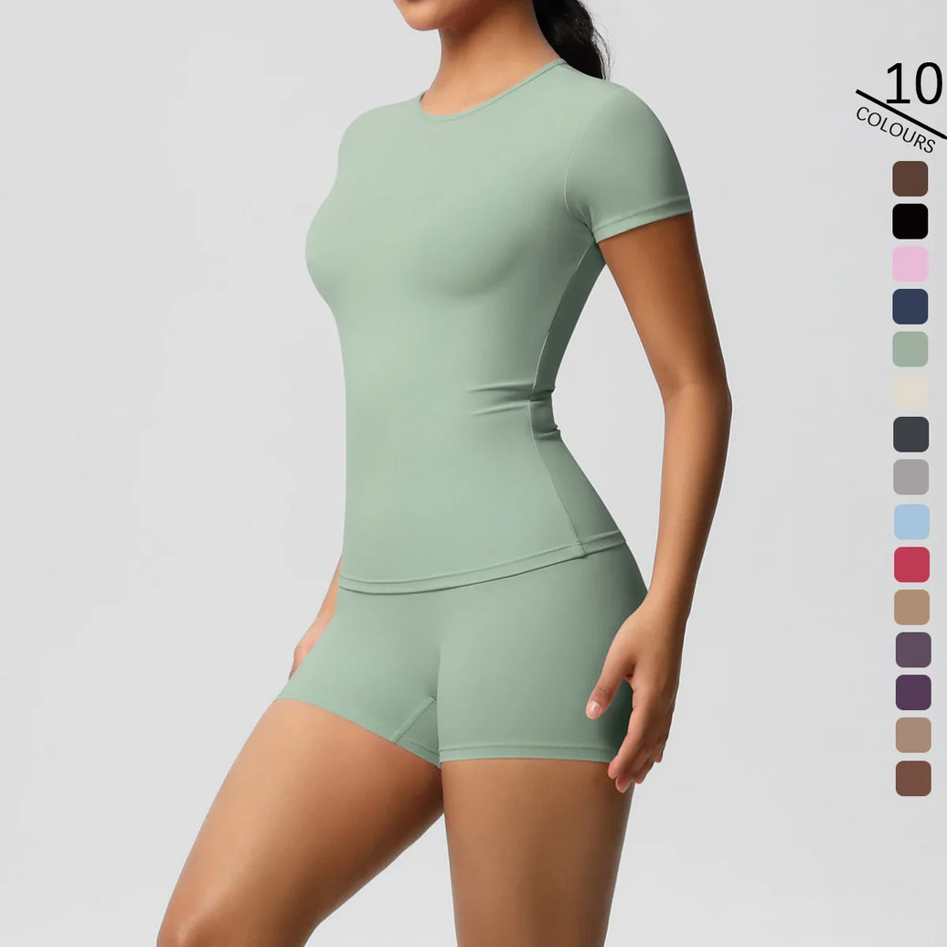 2PC Quick-Dry Gym Leggings & Top Set