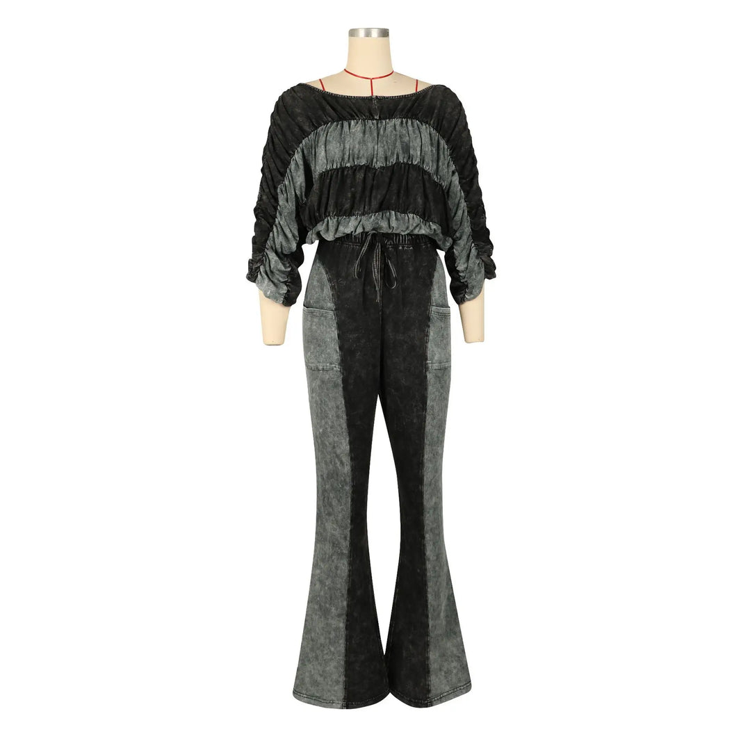 Off Shoulder Flare Pants set