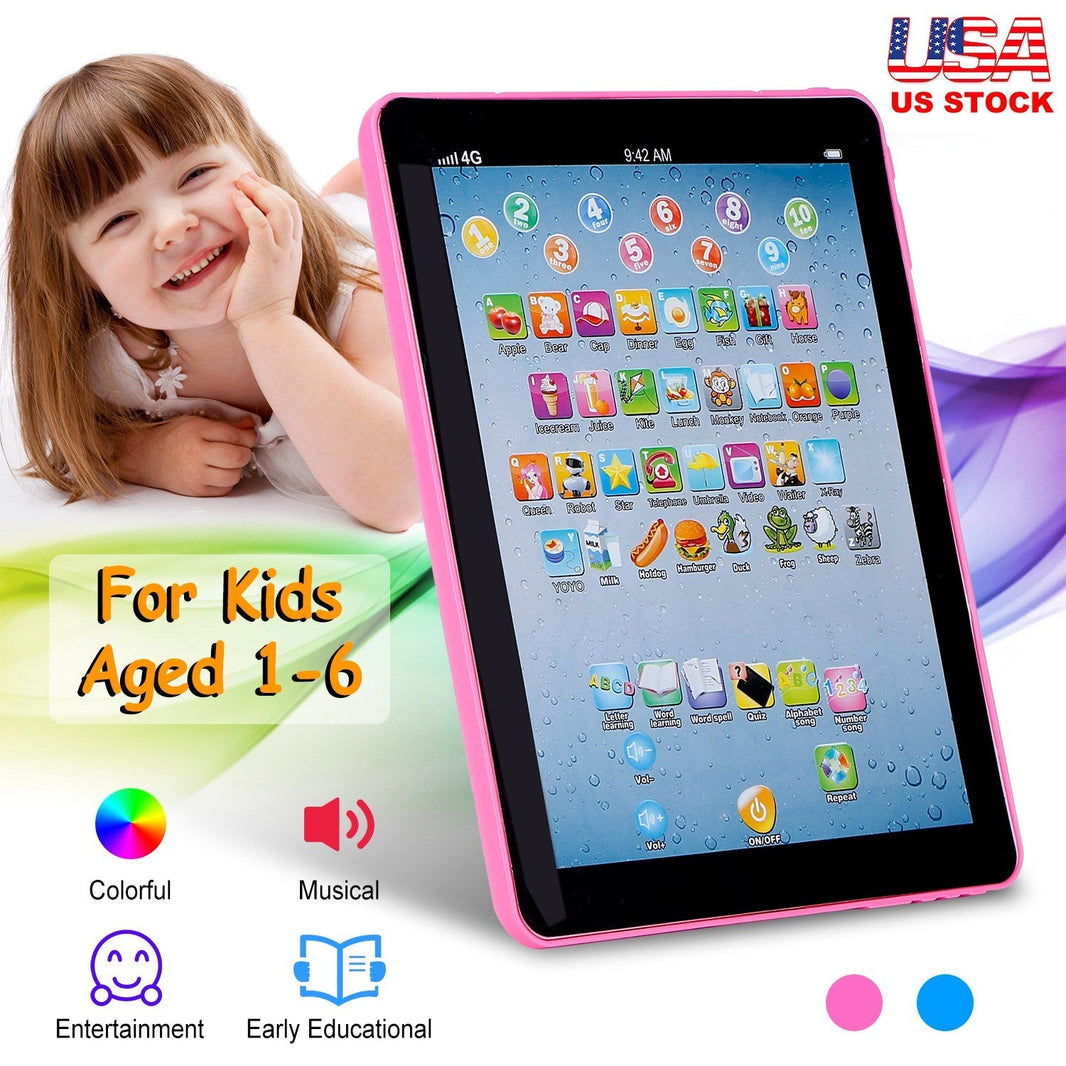 Baby Lern-Tablet, pädagogische Mini-Pads, Spielzeug zum Anfassen und Lernen, Kleinkind-Tablet für ABC, Zahlen, Wörter, Geschenk für Jungen und Mädchen im Alter von 1-6 Jahren