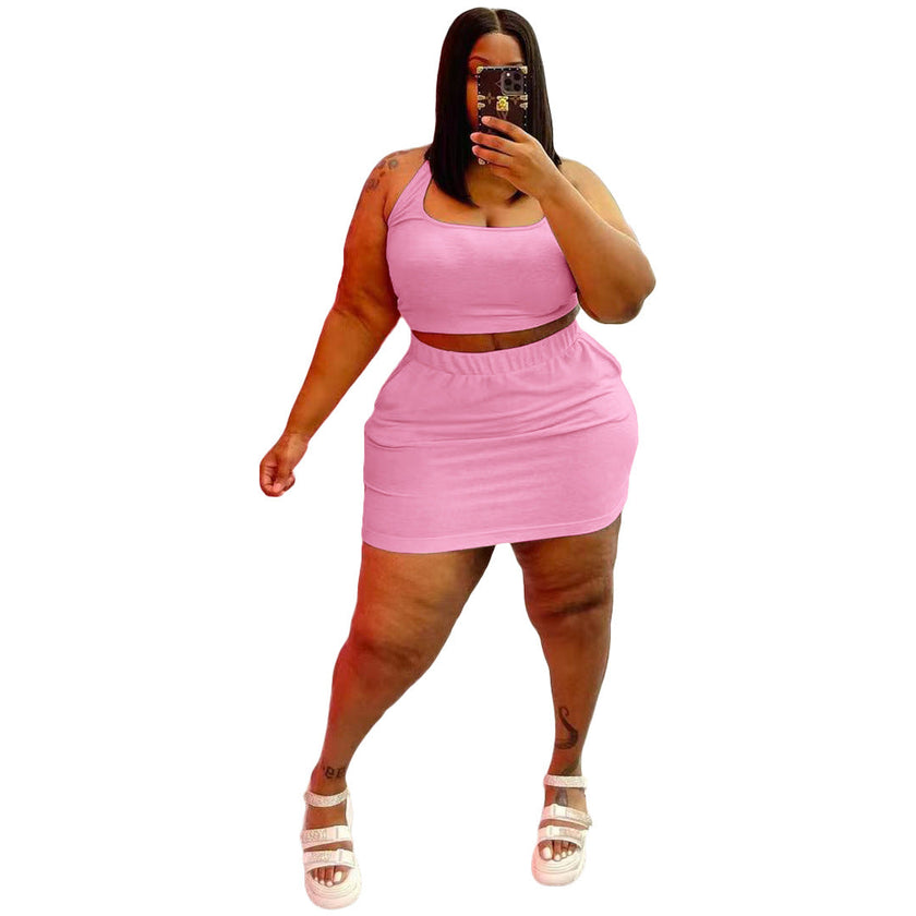 Plus Size Women's Clothes Fashion Sports Set Casual Two-piece Suit