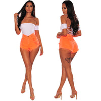 Summer Special High Waist Casual Ripped Washed Old Women Denim Shorts