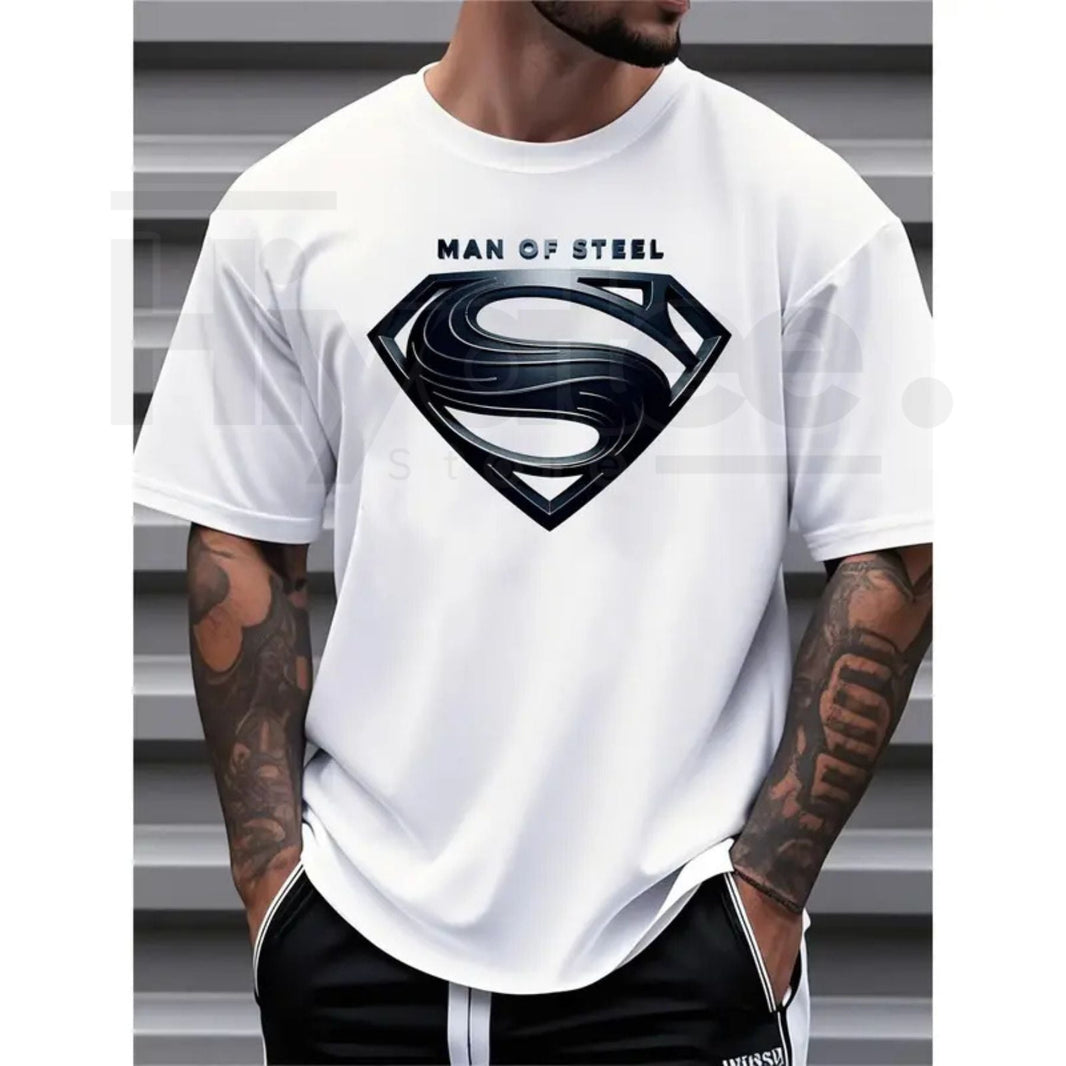"Man of Steel" – Justice League Men's Heavyweight Plus Size Graphic Top