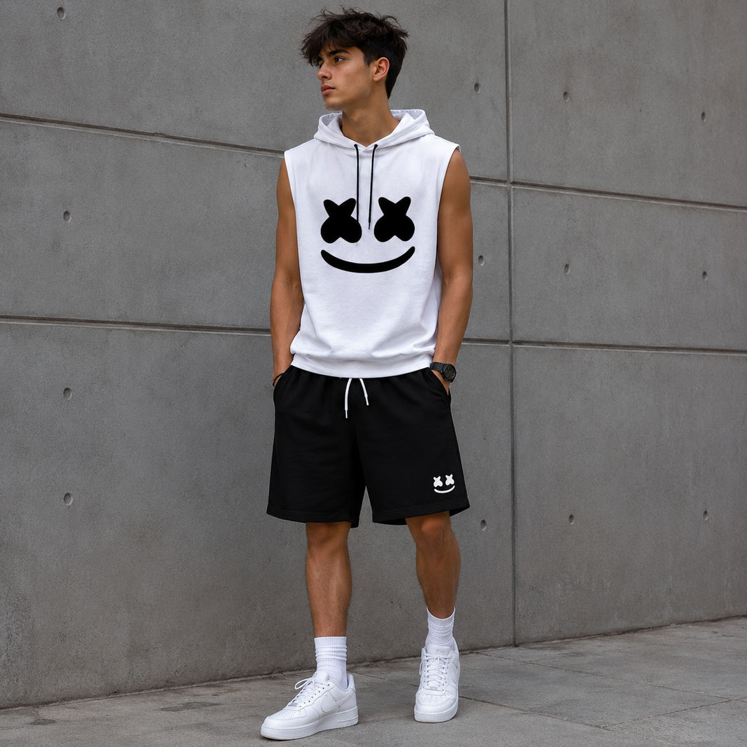 Summer Men's Casual Hooded Tracksuit Set