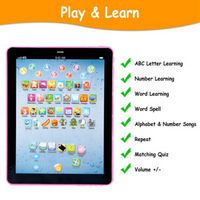 Baby Lern-Tablet, pädagogische Mini-Pads, Spielzeug zum Anfassen und Lernen, Kleinkind-Tablet für ABC, Zahlen, Wörter, Geschenk für Jungen und Mädchen im Alter von 1-6 Jahren