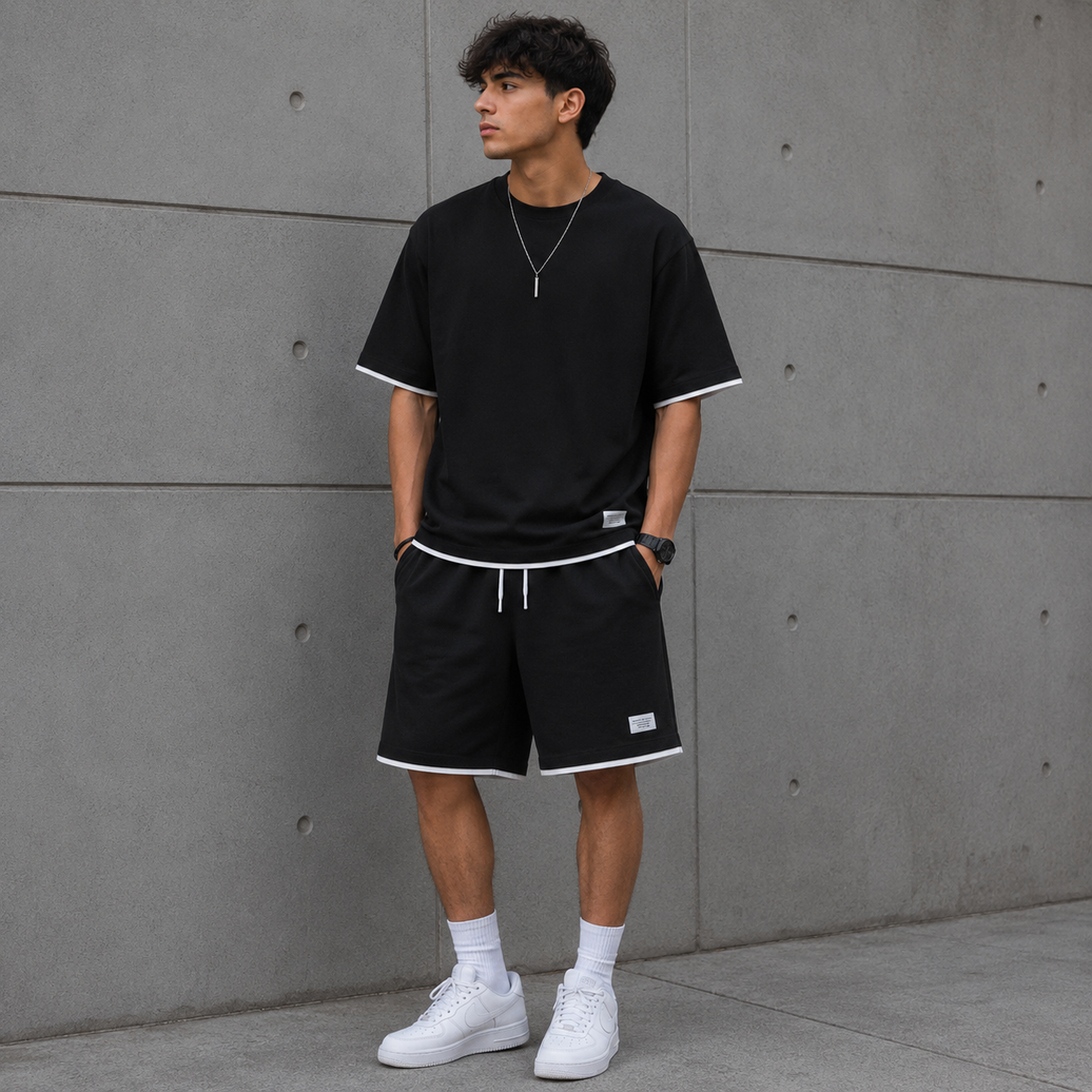 Men's Waffle Summer Casual Tracksuit Set