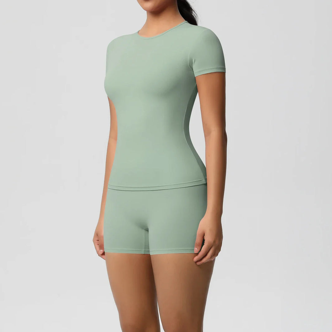 2PC Quick-Dry Gym Leggings & Top Set