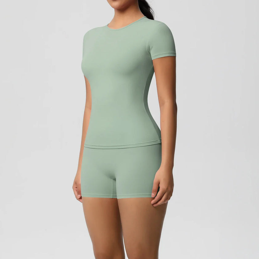 2PC Quick-Dry Gym Leggings & Top Set