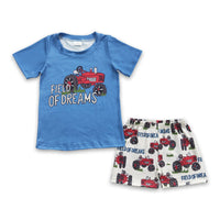 Field of dreams tractor kids boy clothing set