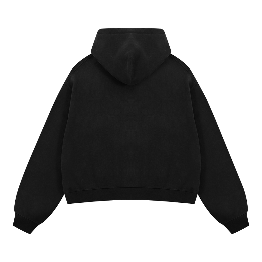 Basketball Cropped Boxy Zip Up Hoodie Unisex 380 GSM Cotton Ideal For Athleisure