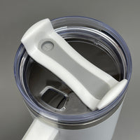 TUMBLER (2 PACK) Insulated Stainless Steel Travel Mug w/ Lid Handle Straw 40 oz White