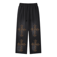 Cheetah Print Black Sunfade Loose Fit Cotton Sweatpants Cotton 350GSM DTG Print