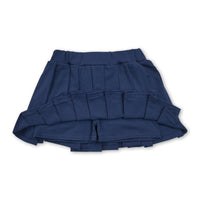 Navy cotton kids girls summer pleated skirt