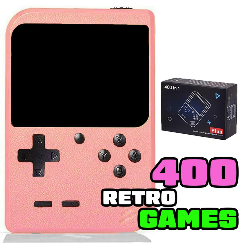 Handheld-Videospielkonsole für Kinder Tragbarer Spieler Mini-Arcade Elektronisches Spielzeug, 400 Spiele Rosa