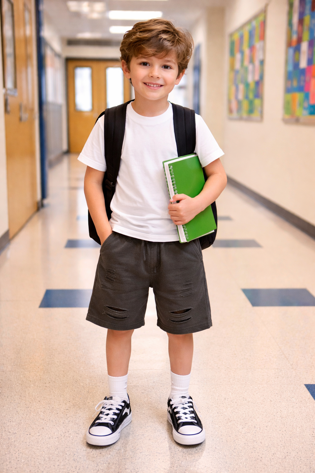 Multi-hole Terry Sports Shorts Children's Summer Clothing