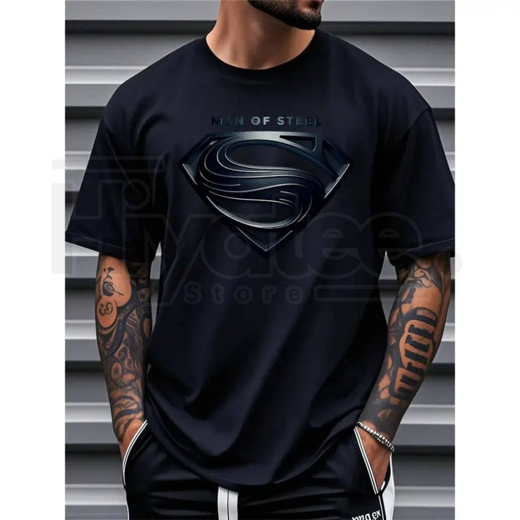 "Man of Steel" – Justice League Men's Heavyweight Plus Size Graphic Top