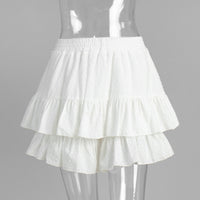 Ruffled Shorts Summer Polka Dot Solid Color High Waist Pure Cotton Shorts Pantskirt