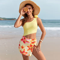 Women Summer Vacation Printed One Piece Swimsuit