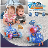 Ferngesteuertes Stunt-Auto Hai RC Kinderspielzeug Outdoor 360° drehbar Jungen und Mädchen - Blau