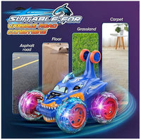 Ferngesteuertes Stunt-Auto Hai RC Kinderspielzeug Outdoor 360° drehbar Jungen und Mädchen - Blau