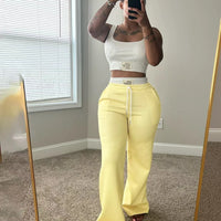 Solid Tank Top + Drawstring Pants Set
