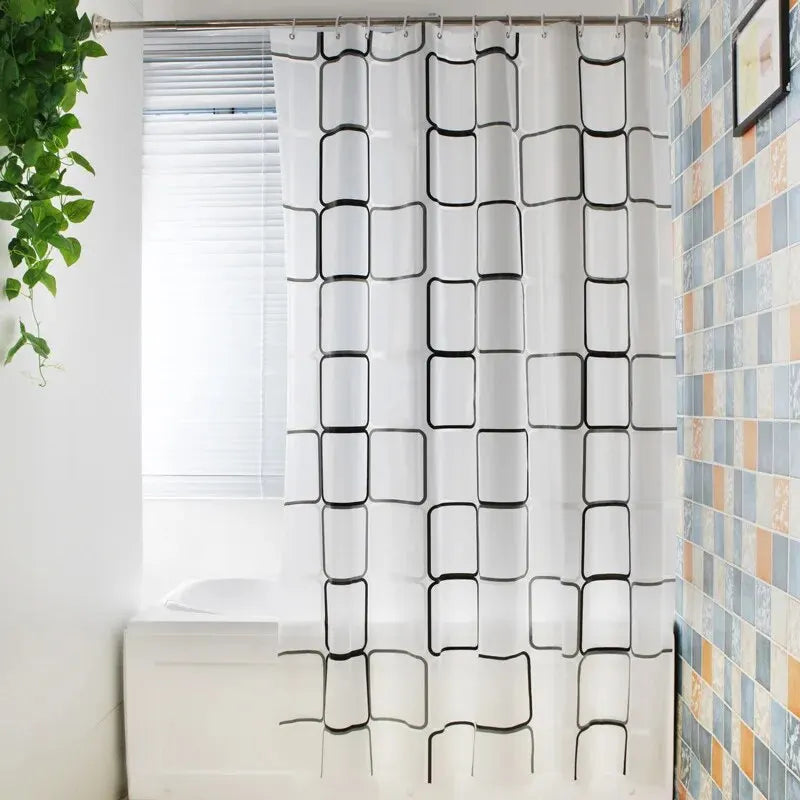 1PC Patterned PEVA Waterproof Shower Curtain – Bathroom Partition & Decorative Curtain Accessory
