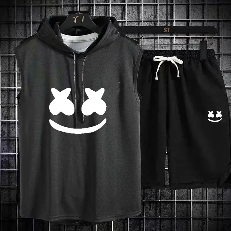 Summer Men's Casual Hooded Tracksuit Set