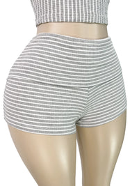 Striped Pattern Shorts Set
