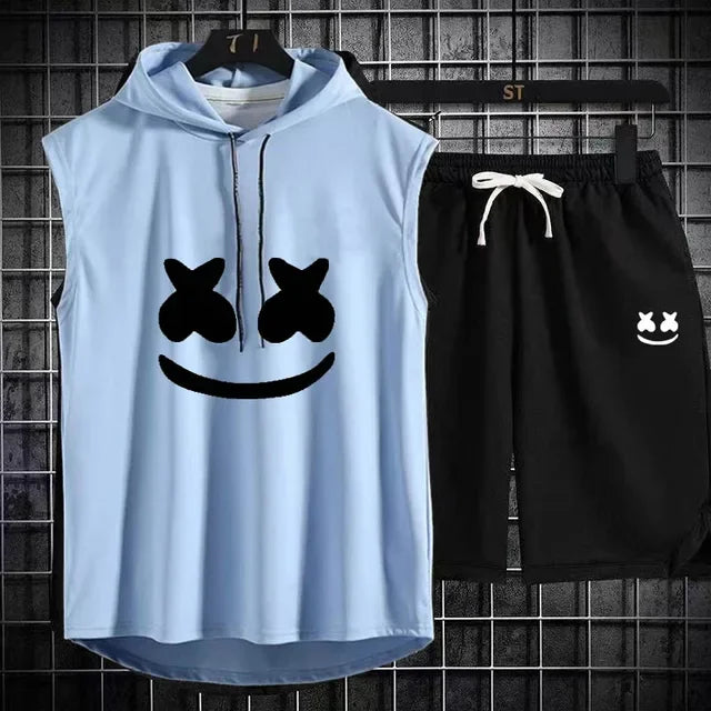 Summer Men's Casual Hooded Tracksuit Set