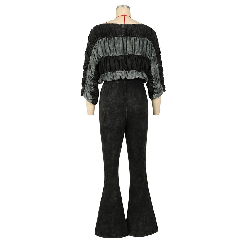 Off Shoulder Flare Pants set
