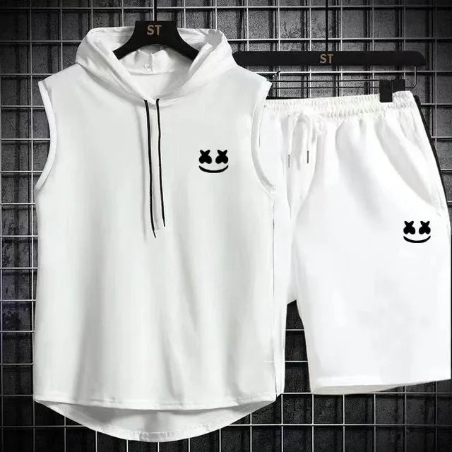Summer Men's Casual Hooded Tracksuit Set