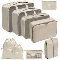 7/8/9/10-Pcs Travel Organizer Packing Cubes Set – Portable Luggage Storage Bags for Clothes, Shoes & Accessories