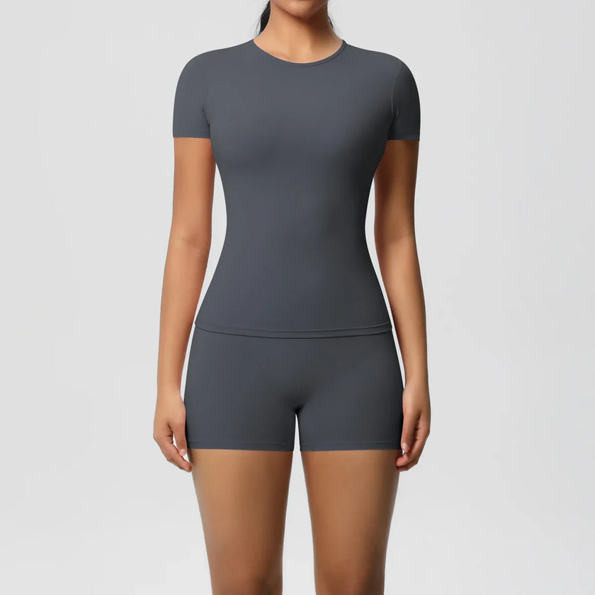 2PC Quick-Dry Gym Leggings & Top Set