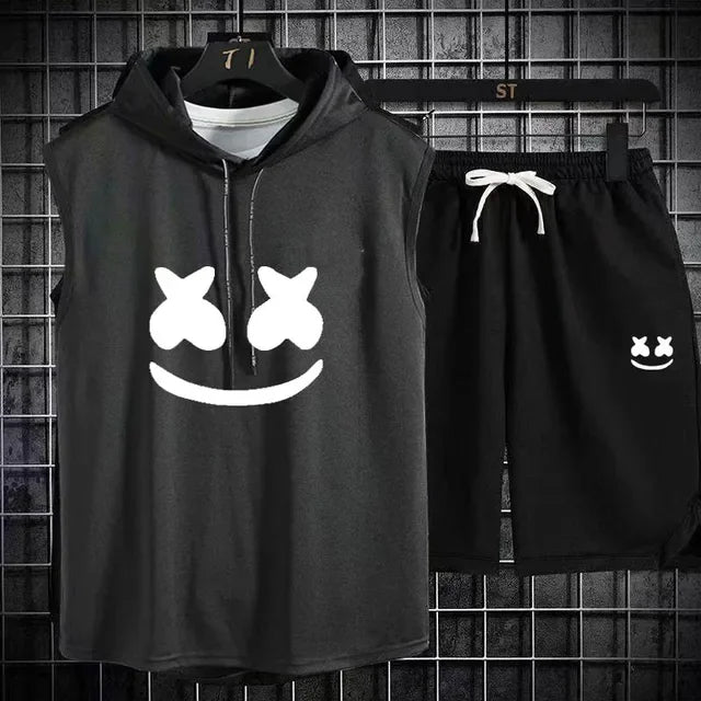 Summer Men's Casual Hooded Tracksuit Set