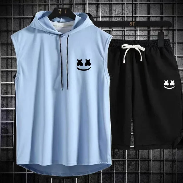 Summer Men's Casual Hooded Tracksuit Set