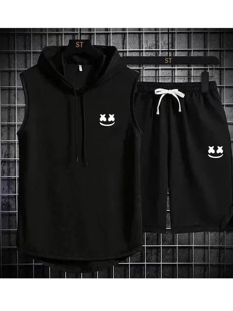 Summer Men's Casual Hooded Tracksuit Set