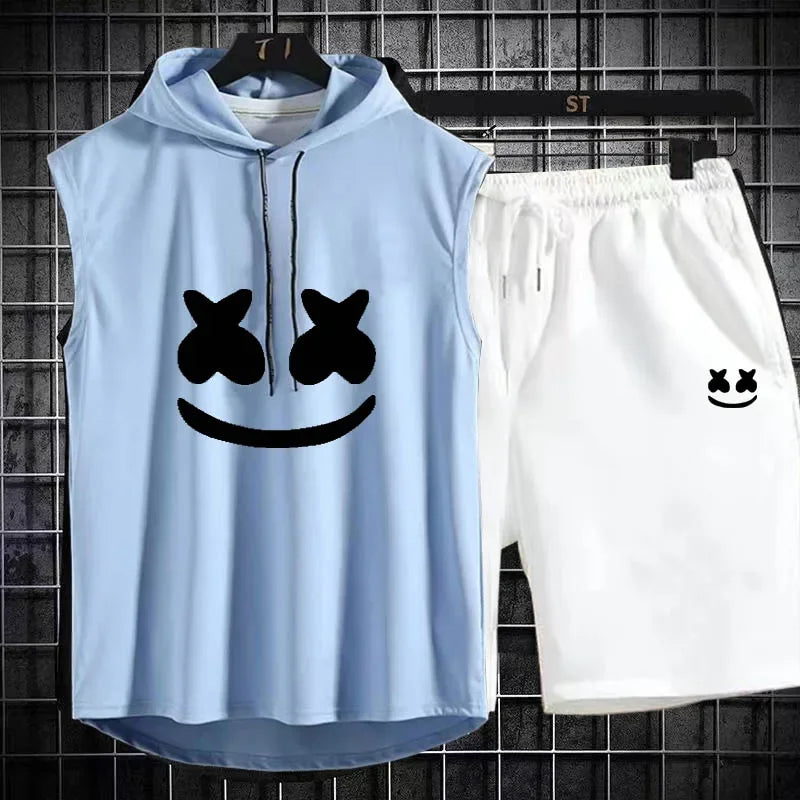 Summer Men's Casual Hooded Tracksuit Set