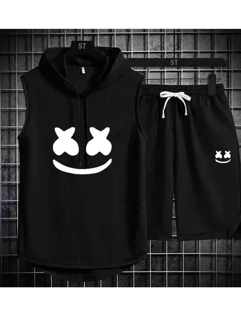 Summer Men's Casual Hooded Tracksuit Set