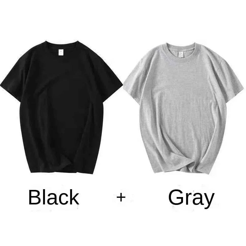 2-Pack Unisex Cotton White Loose Fit T-Shirts