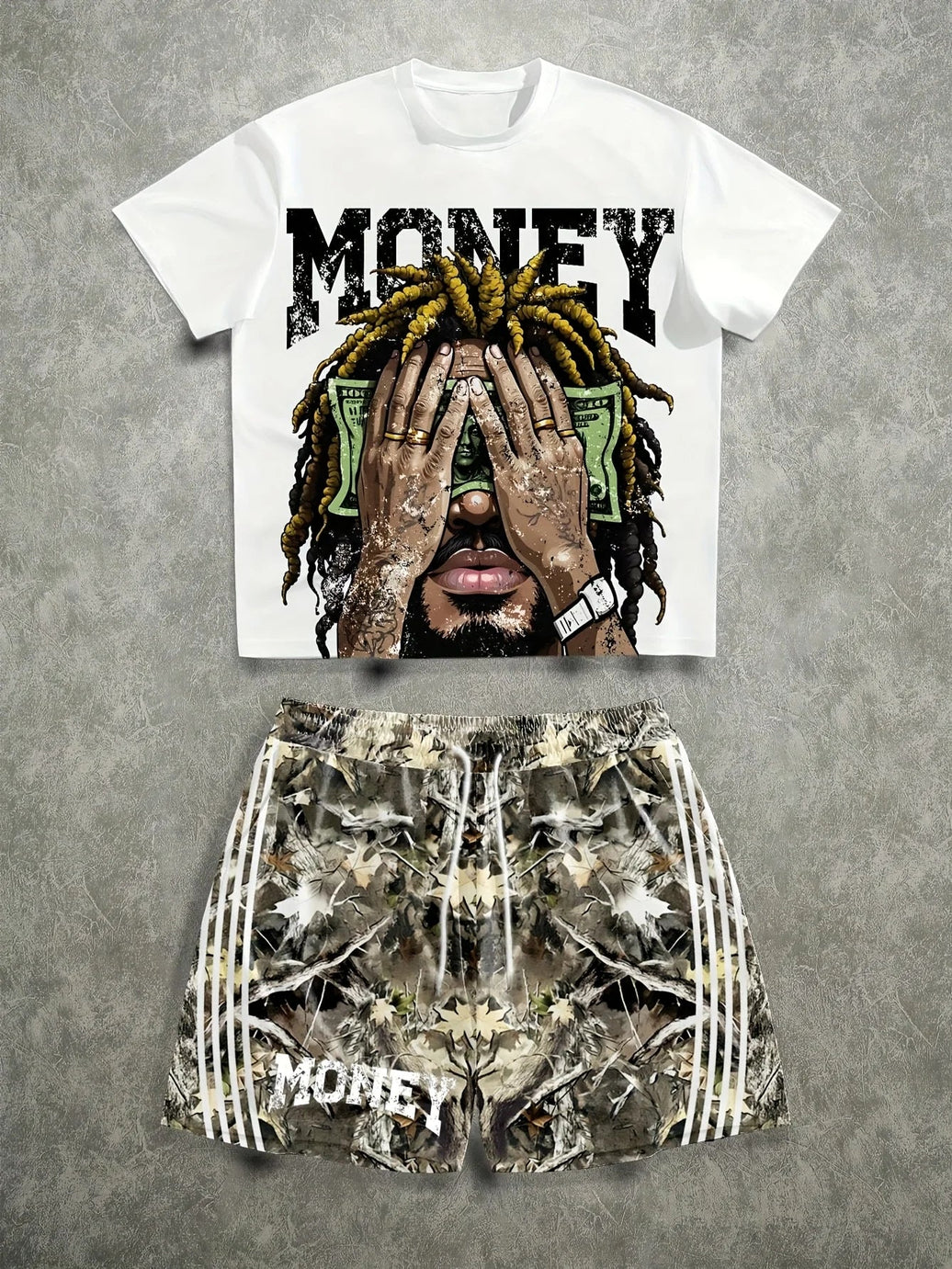 Men's 3D Print Summer Short-Sleeve Set