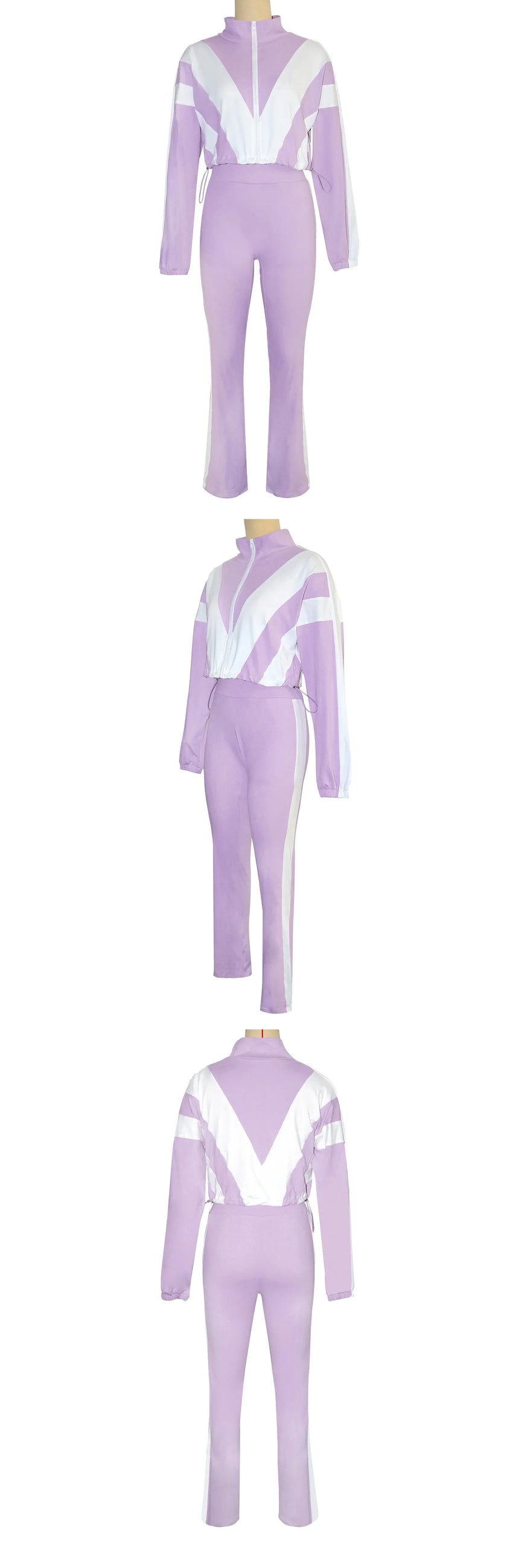 Color Block Pants Tracksuit Set