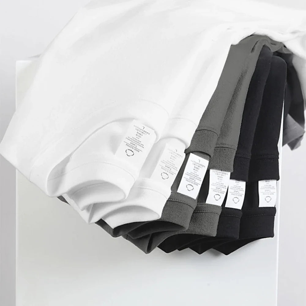 2-Pack Unisex Cotton White Loose Fit T-Shirts