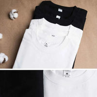 2-Pack Unisex Cotton White Loose Fit T-Shirts