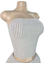 Striped Pattern Shorts Set