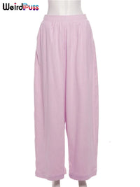 High Waist Corduroy Wide Leg Pants Women