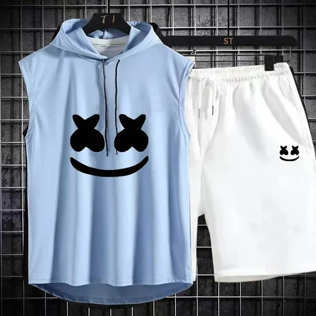 Summer Men's Casual Hooded Tracksuit Set