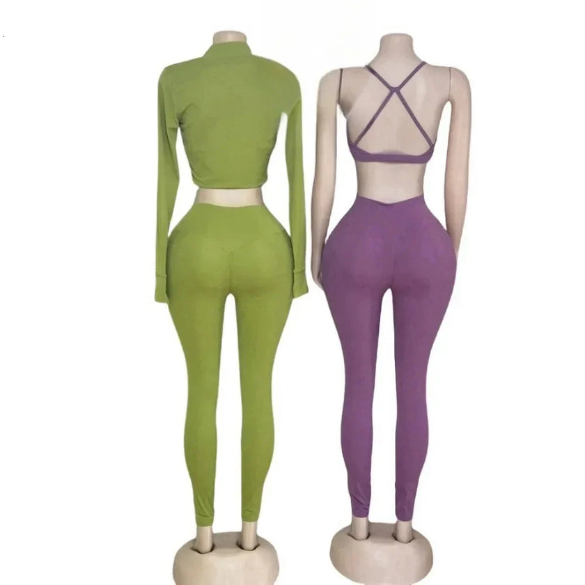 3-Piece Fashion Stretchy Tracksuit Set